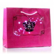 Leuchtende Geschenk-Tasche Krone Papier Geschenktüte
