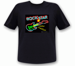Rockstar LED T-Shirt Verrücktes soundsensitives T-Shirt Männer