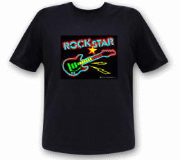 Rockstar LED T-Shirt nur noch Große XLI  Verrücktes soundsensitives T-Shirt Männer