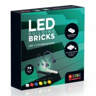 LED-Klemmbausteine STAX 74 Teile I Leuchtende Steckbausteine Set mit 6 Leuchtmodi I LED Leuchtbausteine USB aufladbar I Konstruktionsspielzeug