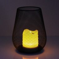 LED Kerze in Vase mit Akku solarstrom