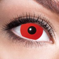 Motiv-Kontaktlinsen Red Devil I Zwei rote Eyecatcher Wochenlinsen I Farbige Augen-Motivlinsen Partyoutfit