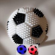 Blinkender Mini LED-Fußball ⌀ 6 cm I Kleiner Leuchtball weiß schwarz I Gummiball Kinder Wurfspielzeug