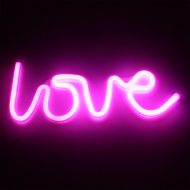 LED Neon Leuchte Love LED-Lampe Schriftzug pink Leuchtobjekt batteriebetrieben  Love Schild Schlafzimmer-Deko