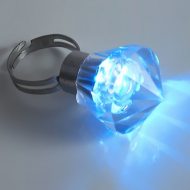 Blinkender LED Fingerring Blau-Grün oder Pink-Grün Leuchtschmuck