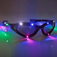 LED Party Brille Blackline blink und leuchtet multicolor Leuchtbrille