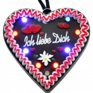 Ich liebe Dich LED-Lebkuchenherz Oktoberfest Anhänger Kirmes Wasn