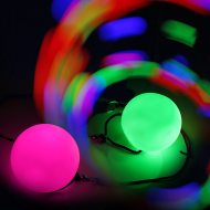2er-Set Leuchtpoi mit LEDs Farbwechsel Poi I Bälle Zirkusartikel Spielzeug