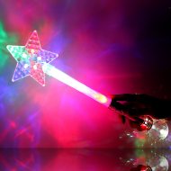 Leuchtender Stern Maxi Leuchtstab Sternsinger I Multicolor 3 Leuchtfunktionen I Zauberstab