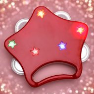 Children's tambourine with glowing stars, star-shaped ring of bells with colorful LEDs, children's birthday musical instrument