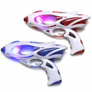 LED Wasserpistole Spritzpistole Kinder  I Sommer Spielsachen Wasser-Shooter mit Strobo-Licht I Scifi-Wasserpistole