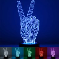 3D Lampe Victory Peace Farbwechsel-Leuchte Dekolicht