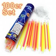 100 glow sticks in five colors with 100 connectors