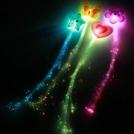 LED hair clip with glass fiber and colorful color change