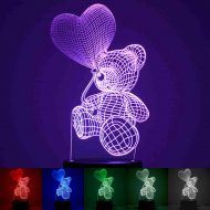 3D Lampe LED-Teddybär Dekolicht Homestyle Farbwechsel-Leuchte