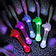 LED-Glasfaser Einhorn Zauberstab mit Kristallkugel I 7 Leuchtmodi 41cm lang  I Leuchtender Fantasy-Stab Kinder Spielzeug