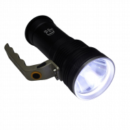 USB wiederaufladbare LED Taschenlampe mit rotem Warnlicht I 8000 Lumen I Wasserdichte akkubetriebene robuste Taschenlampe I Arbeitsstreulicht rotes Blinklicht I 3 in 1 Taschenlampe mit Magnethalterung