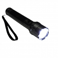 Solar LED-Taschenlampe mit optionaler Aufladung per Netzstecker & KFZ Adapter I Aluminium Taschenlampe mit Solarzelle und Trageriemen I Campingtaschenlampe