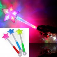 Shining Star Maxi 53 cm I Pink Blue Yellow Light Stick Star Singer I Multicolor 3 Light Functions I Magic Wand