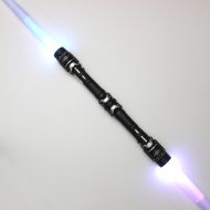 Doppelklingen Teleskop Lichtschwert 124 cm multicolor teilbar I Zwei LED Leuchtschwerter zum Verbinden I SciFi Kostüm-Accessoire Waffe