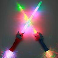LED Einhorn Zauberstab Lichtschwert mit Kristall-Kugel 73 cm lang I Leuchtendes Einhorn-Schwert I Spielzeug Mädchen I Märchen Unicorn Leuchtstab