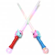 LED wand with unicorn handle and crystal ball 73 cm long I Colorful LED unicorn sword I Magic wand toy girl I Fairy tale unicorn light stick