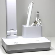 LED lamp for the desk with pen compartment