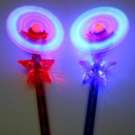 Luminous rotor stick with star in blue the red 38cm I LED party rotor stick for festivals I Colorful light stick with party sound