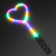 Colorful neon heart stick 46cm I 80s LED retro heart stick I rainbow light stick with heart