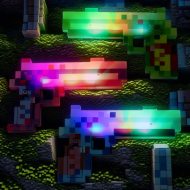 LED Pistole verpixelt in blau pink grün