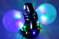 Twin LED-Discokugel mit Farbwechsel I Diskokugel Deko Party Hausdisko I Spiegelkugel Lichteffekt
