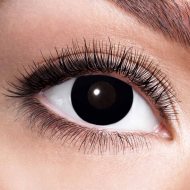 Motiv-Kontaktlinsen Black Witch I Zwei schwarze Eyecatcher Wochenlinsen I Gruselkostüm farbige Augenlinsen