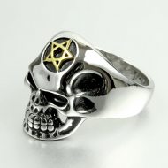 totenkopf schmuck pentagramm