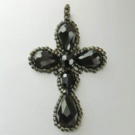 Etnox Kristall Kreuz schwarz - Black Crystal Cross