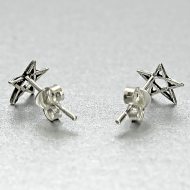etNox Pentagramm Ohrstecker 925 Silber