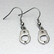 Pair of earrings made of stainless steel - handcuffs