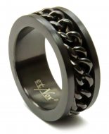 etNox Mesh Steel Ring black made of stainless steel