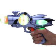 LED Pistole mit Sound silberblau I Leuchtende Spielzeugwaffe Kinder I Spielzeugpistolen Kostümzubehör Laserpistole