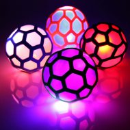 LED Spaß-Gummiball 8.5 cm ⌀| Leuchtball Sport Ball mit Licht | Kinder Blinkball | LED-Ball Wurfball | Indoor und Outdoor Kinderspielzeug