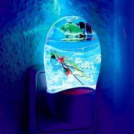 Mini-Aquarium Nachtlicht mit Lichtsensor für die Steckdose I Kinder Nachtlicht Dekoleuchte I Kinderzimmer-Schlaflicht mit Farbwechsel