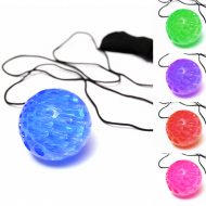 LED Return-Ball ⌀ 5 cm I Springball mit Gummiband und Leuchteffekt I Gummiball mit Schnur jojo Ball I geschicklichkeitsspiel Kinder