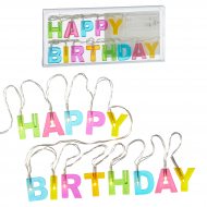 Leuchtende Happy Birthday LED-Lichterkette batteriebetrieben I  Geburtstagsparty Dekoration I Deko Geburtstagstisch Gratulation I Beleuchtung Kindergeburtstag