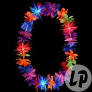 LED-Hawaiikette I  Blinkende Blumenkette Hula-Kette I Schlagerparty Faschingoutfitt I  Karnevals-Party Halschmuck