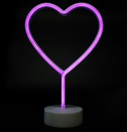 Heart neon LED lamp with stand I romantic table decoration I bedroom heart lamp I mother's day gift I luminous object