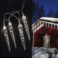 LED-Eiszapfen-Lichterkette 9 m I Winter-Lichterkette innen + außen I 40 LEDs Eiszapfen-Schnur weiße LEDs