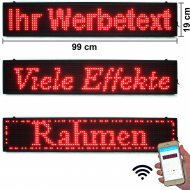 LED-Laufschrift 99x19 cm Rot WiFi Reklameschild Innenbereich P10 I 1m 100cm I Programmierbar Wifi Wlan per App IOS Android & Windows kompatibel