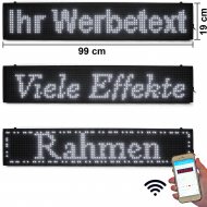 LED-Laufschrift 99x19 cm Weiß WiFi Innen P10