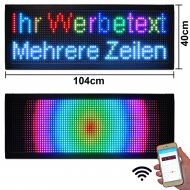 LED-Laufschrift 104x40 cm RGB WiFi Innen P10 3072 Pixel Fullcolor