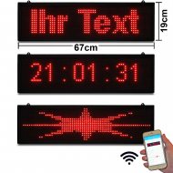 LED-Laufschrift 67x19 cm Rot WiFi Wlan App klein Innen P10