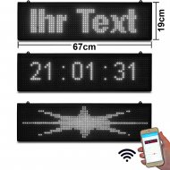 Scrolling LED Message Sign 67x19cm white leds